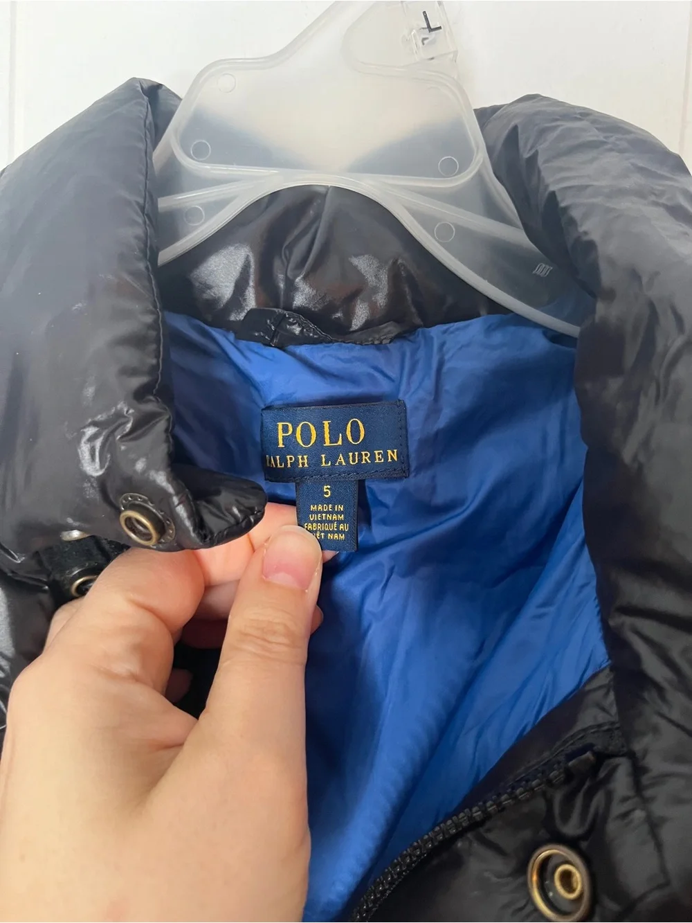 Polo Ralph Lauren Kids Black Down Puffer Jacket with Hood Boys 5 Winter